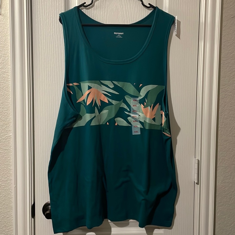 Old Navy XXL Green Tropical Tank Top New With Tags